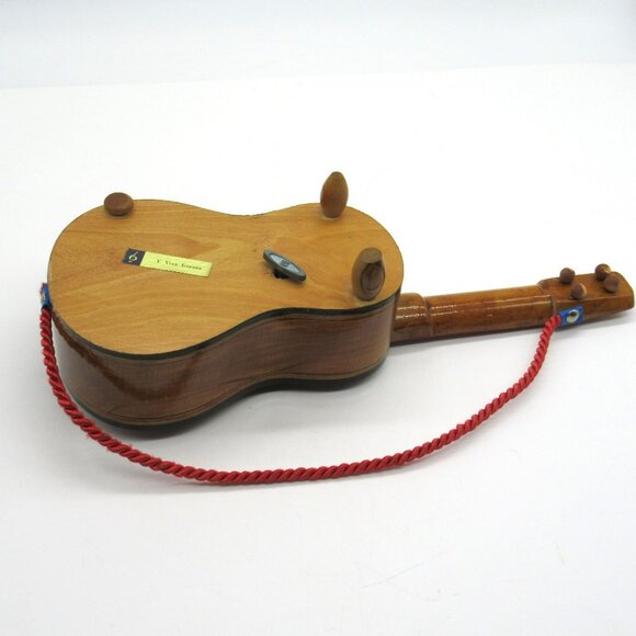 Guitar Shaped Musical Jewelry Box Works Hand Painted Wood Y Viva España - Picture 14 of 16